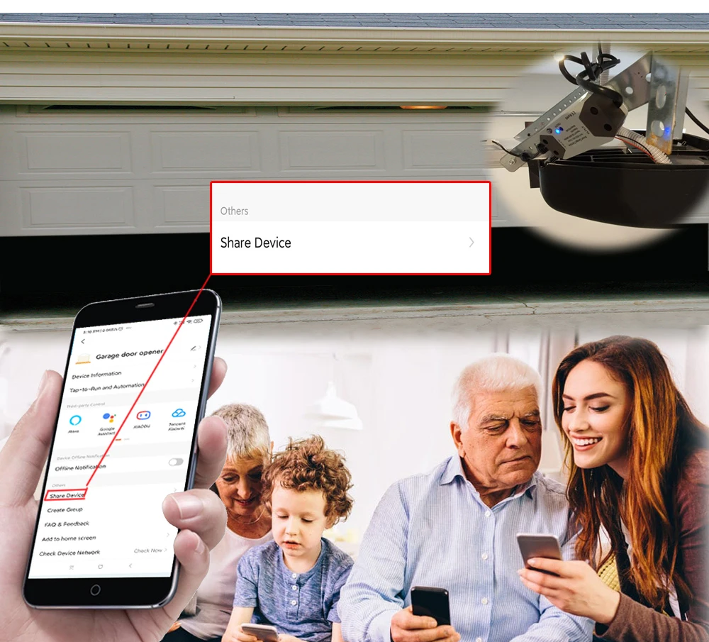 Tuya WiFi Switch Garage Door Controller Smart Door Opener Work with Alexa Google Home Smart Life Tuya APP Control No Hub Require