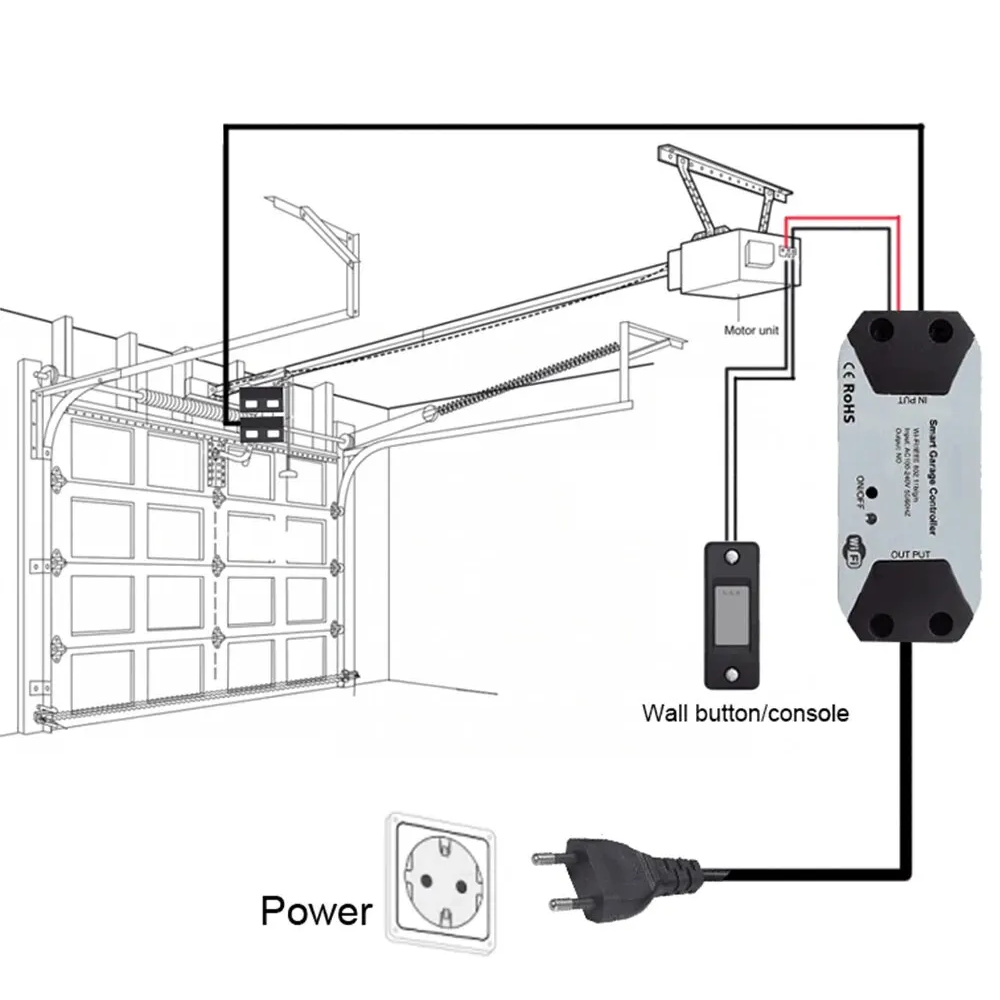 Tuya WiFi Switch Garage Door Controller Smart Door Opener Work with Alexa Google Home Smart Life Tuya APP Control No Hub Require