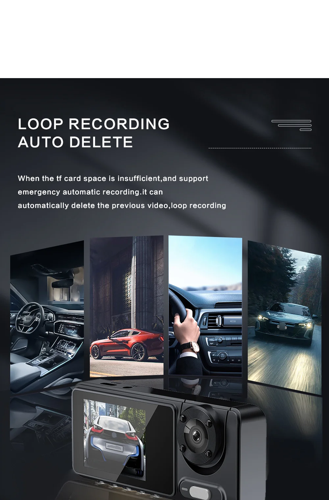 Driving Recorder Suction Car 2-recorder High-definition Night Vision 1080P Cup 2-lens Car Front and Inside Video