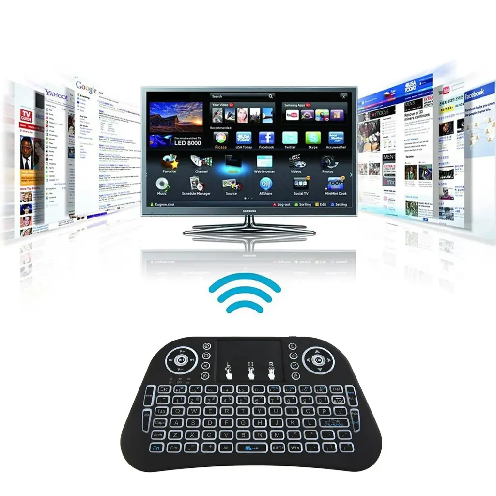 JEQANG Mini Wireless+Bluetooth Keyboard with Backlight JA-501