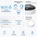 TP-Link: Deco AX3000 PoE Mesh WiFi(Deco X50-PoE), Ceiling/Wall-Mountable WiFi 6 Mesh, Replacing WiFi Router, Access Point and Range Extender, PoE-Powered, 2 PoE Ports(1 x 2.5G, 1 x Gigabit), 3-Pack 2 Years Warranty