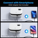 Mini Projector, Outdoor Projector for Home Theater, 1080P and 240" Supported Movie Projector 7500 L Portable Home Video Projector Compatible with Smartphone/TV Stick/PS4/PC/Laptop