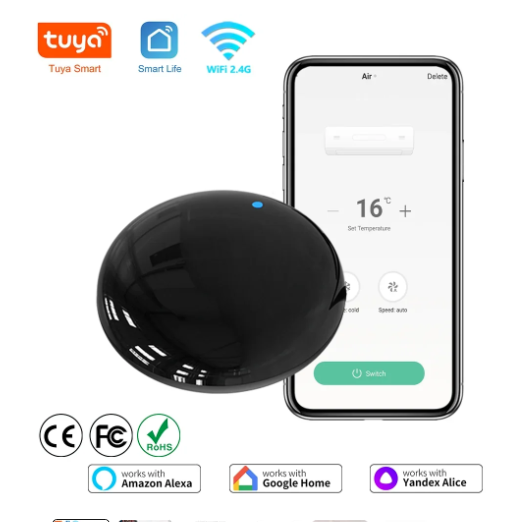 WiFi IR Remote For Smart Home APP SmartLife Remote Control For TV DVD AUD AC Remote Works with Alexa Google Home Yandex Alice, 6 Months Warranty