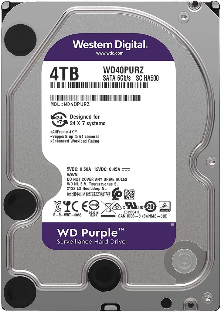 Western Digital: HARD DISK PURPLE 4TB HDK4TB-WD-