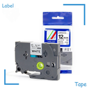 Brother Ptouch PT-H110 D600 710BT Label Maker Tape 12MM - Black on White