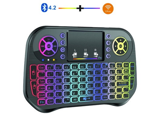 JEQANG Mini Wireless+Bluetooth Keyboard with Backlight JA-501